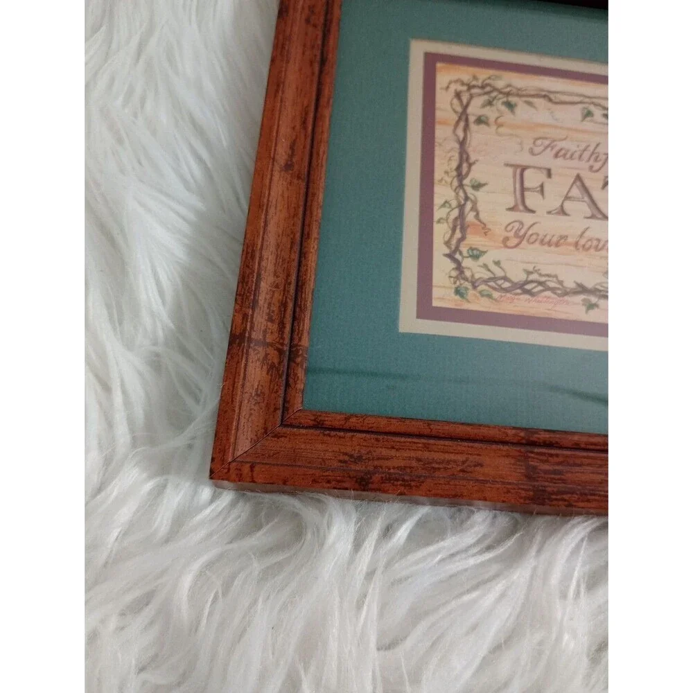 Vtg Home Interior Wood Frame Glass Picture Faithful Father by Márgi whittington